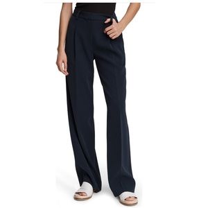 rag & bone Navy Wide-Leg Tailored Trousers